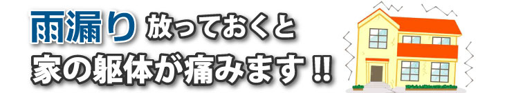 雨漏りを放っておくと家の躯体が痛みます！