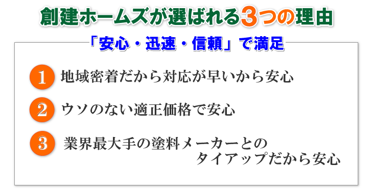 創建ホームズが選ばれる3つの理由